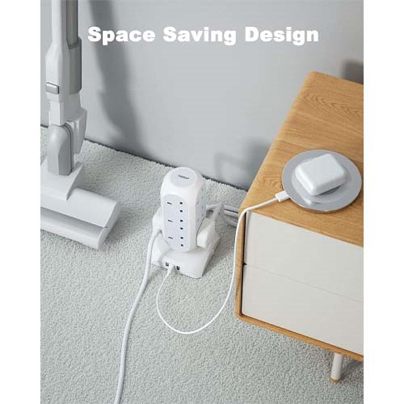 Tessan Extension Lead, 12 Way Multi Plug Extension Tower With 3 Usb Ports, Surge Protection Extension Cord With Switch, Plug Socket Tower Power Strip With 2M Cable For Home, Office, Kitchen Tessan Extension Lead, 12 Way Multi Plug Extension Tower With 3 Usb Ports, Surge Protection Extension Cord With Switch, Plug Socket Tower Power Strip With 2M Cable For Home, Office, Kitchen